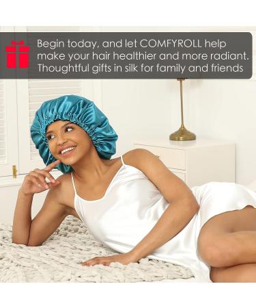 COMFYROLL Silk Satin Bonnet for Sleeping and Hair Protection - Blue - Buy Online on GoSupps.com