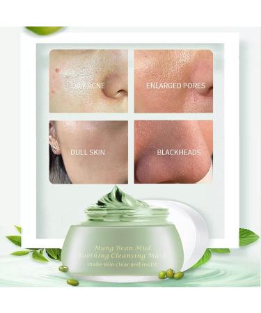 Mung Bean Clay Mask - Cleansing Face Mask Mud Mask For Balance Water And Oil Deep Hydrating Skin Smooth And Tender Clay Face Mask Improve Pore Acne-Prone & Oily Skin Face Masks Skincare 120g - Buy Online on GoSupps.com