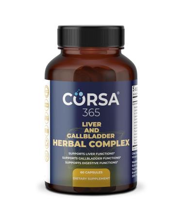CORSA365 Liver Health and Gallbladder Support Formula - Liver Cleanse Detox & Repair Herbal Complex with Rosehips St. John's Wort Chamomile - Gallbladder Liver Supplements for Women Men - 60 Capsules - Buy Online on GoSupps.com