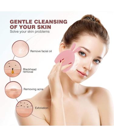 Silicone Facial Cleansing Brush - Soft Silicone Face Scrubber Face Exfoliator Brush | Face Cleanser Brush Cute Rabbit Ears Shape Face Brushes Handheld Face Exfoliator Brush for Sensitive Coatuiyo - Buy Online on GoSupps.com