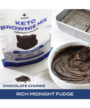 Aviate Keto Brownie Mix - Midnight Fudge Chocolate - 0 Net Carb, Sugar-Free & Gluten-Free Dessert - Lupini Flour Low Carb Brownie Mix (8.8 oz) | Keto-Friendly Snack - Buy Online on GoSupps.com