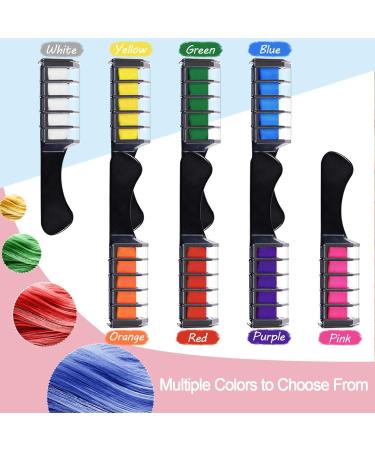 EBANKU 8 Color Hair Chalk Comb Set for Kids Party - Non-toxic & Washable Hair Chalk for Halloween & Cosplay - Works on All Hair Colors - Buy Online on GoSupps.com