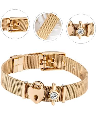 CALLARON 1pc Stainless Steel Bracelet Bracelets for Couples Heart Bracelet for Couples Rhinestone Trim Couples Bracelets Girl Birthday Gift Womens Jewelry Bracelet The Chain Crystal Miss - Buy Online on GoSupps.com