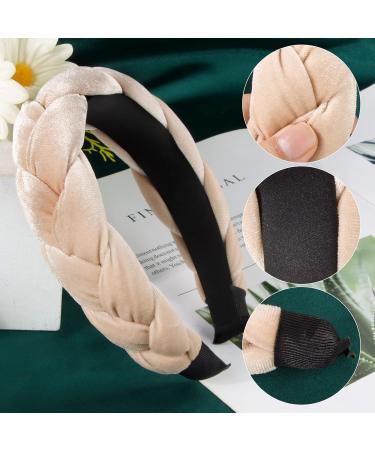 Bethininess Vintage Padded Braided Headband for Women & Girls - Wide Rockabilly Beige Hair Accessories - Buy Online on GoSupps.com