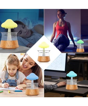 3-in-1 Rain Cloud Humidifier with Essential Oil Diffuser - Wood Color | Remote Control, 7 Colors, White Noise, Timer Off - Ideal for Bedroom - Buy Online on GoSupps.com