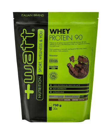 +Watt Whey Protein 90 Proteine del Siero del Latte Gusto Cacao 750g