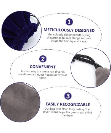CANIGHT 2pcs Storage Bag Dust Bag Drawstring Hair Dryer Pouch Travel Bag Curl Blow Dryer Treat Bag Velvet - Buy Online on GoSupps.com