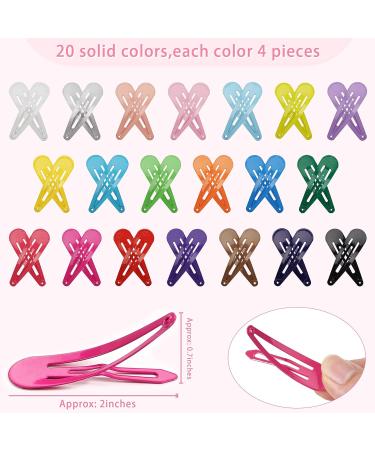 120 Pcs 2 Inch Metal Barrettes Snap Hair Clips - Cute Candy Color Hair Pins for Girls, Teens, and Women - 40 Assorted Colors - Perfect for Birthday Party Gifts - Buy Online on GoSupps.com