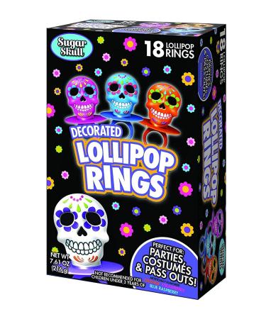 Halloween Sugar Skull Lollipop Rings - Box of 18 - 7.61oz (Pack of 1) - Buy Online on GoSupps.com