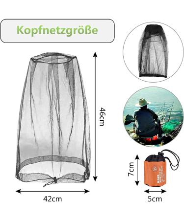 Grantop Nylon Mosquito Head Net - 2 Pack for Outdoor Activities - Dark Black - Buy Online on GoSupps.com