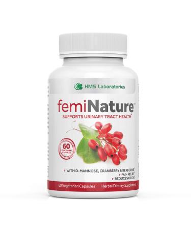femiNature Urinary Tract Infection Treatment for Women - Fast Acting Bladder and Urinary Tract Cleanse | D-Mannose, Cranberry Extract, MSM & Berberine - 60 Vegetarian Capsules 1