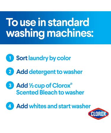 Clorox Splash-Less Liquid Bleach, Fresh Meadow Scent - 116 oz Bottle | Packaging May Vary - Buy Online on GoSupps.com