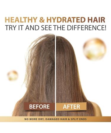 Hair Treatment Serum & Capsule Oil - No Rinse Argan Macadamia Avocado | Vitamins A C E Pro B5 - Conditioner for All Hair Types (40 Capsules - Buy Online on GoSupps.com
