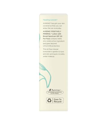 Aveeno Positively Mineral SPF 50 Face Sunscreen, Travel-Size 2 oz (Pack of 2) - Buy Online on GoSupps.com