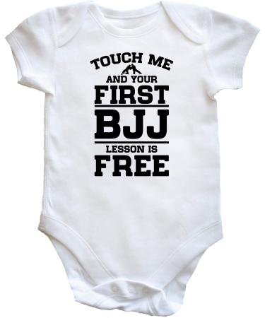 Hippowarehouse Touch me and your first BJJ lesson is free baby vest bodysuit (short sleeve) boys girls