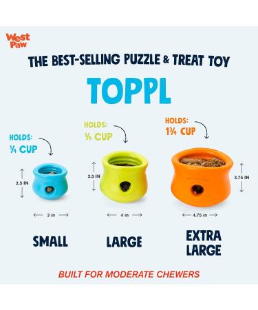 Zogoflex West Paw Toppl Toy - 8cm Aqua Blue - Durable Non-Toxic Perfect for Small Dogs - International Shipping Available - Buy Online on GoSupps.com