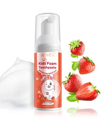 Kids Foam Toothpaste Toddler Toothpaste with Low Fluoride for U Shaped Toothbrush Anticavity Foaming Toothpaste and Mouthwash for Toddler Kids and Children s Teeth Cleaning (Strawberry)