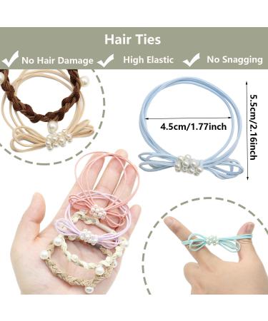 SWIHAITI 30Pcs Pearl Hair Ties Bracelets - Elastic Bands for Women Girls with Thick, Heavy, and Curly Hair - Buy Online on GoSupps.com
