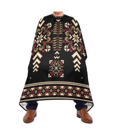 Waterproof Barber Cape -Vintage Black Pattern Cheetah Haircut Bib for Men Unisex Hair Cutting Cape(8rp1a)