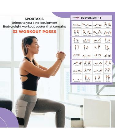 Bodyweight Workout Poster with 32 Poses - Double-Sided Lamination for Home & Gym Training | No-Equipment Exercise Chart (16.5 x 27 inches) - Buy Online on GoSupps.com