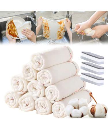Rainbow Oleophobic Cleaning Cloth Rainbow Edge Oleophobic Cloth 12-Layer Rainbow Oleophobic Cleaning Cloth Reusable Cleaning Cloths for House Washable Kitchen Tableware Bathroom (10pcs)