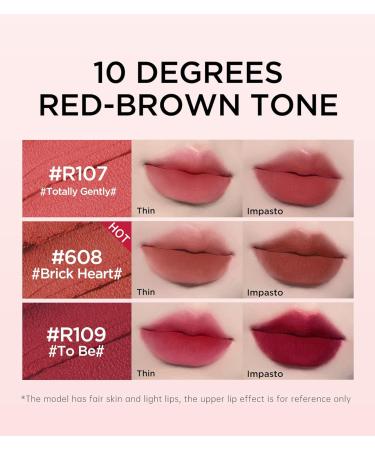 COLORKEY Velvety Mousse Fluffy Lip Mud (608 Brick Heart) - Long Lasting Matte Lipstick | Smooth Velvet Lip Stains in Sunset Warm Colors - Buy Online on GoSupps.com