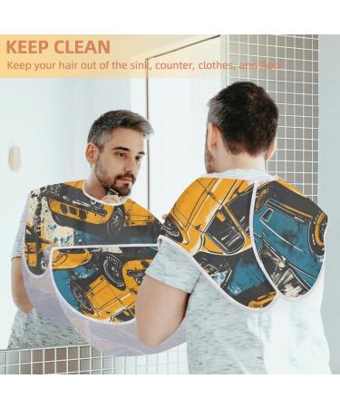Yellow Racing Car Beard Bib Apron - Ultimate Beard Hair Catcher for Men | Perfect Father's Day & Christmas Gift for Dad & Husband - Buy Online on GoSupps.com