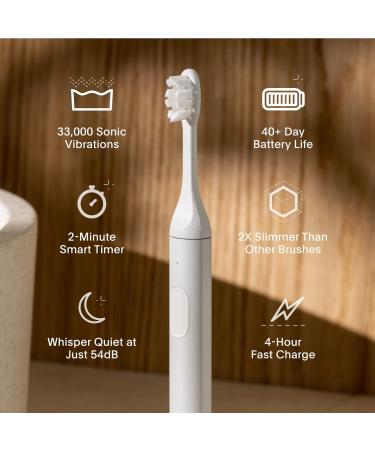 SURI Sustainable Sonic Toothbrush - Recyclable Plant-Based Head, 2 Modes IPX7 Waterproof - Sea Mist - Buy Online on GoSupps.com