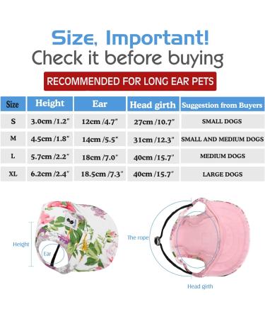 Pawaboo Dog Baseball Cap - Adjustable Sun Protection Hat for Dogs with Ear Holes - Size S Black - Buy Online on GoSupps.com