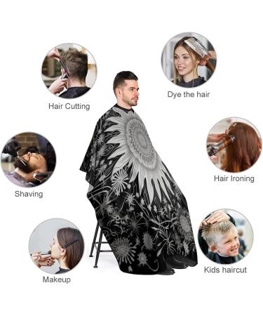 Bohemian Floral Dotted Daisy Barber Cape - Water Stain Resistant & Anti-Static Hair Cutting Apron for Salon Professionals | 56.7x66.9 Inch - Buy Online on GoSupps.com