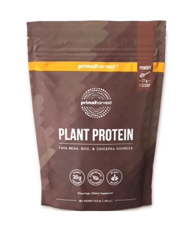 Primal Harvest Vegan Protein Powder for Nutritional Weight Support 20g Plant-Based Protein Per Serving from Fava Beans Chickpeas & Rice Chocolate Flavor 405g Gluten-Free Soy-Free No Added Sugar Chocolate 14.29 Ounce (Pack o