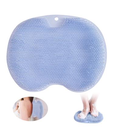 Giugio slip -resistant silicone massage pad back scrubber foot brush W scher Massager shower shower with suction cup silicone peeling massage device for the back - cleaned peeling massages your back (blue)