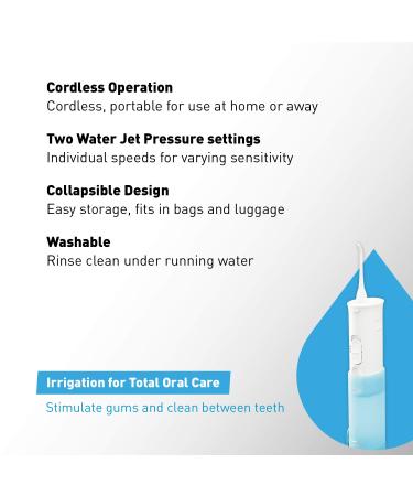 Panasonic Dual-Speed Cordless Dental Water Flosser - Collapsible Design for Travel - EW-DJ10-A Portable Oral Irrigator Blue - Buy Online on GoSupps.com