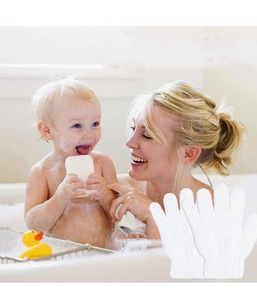 Healifty Exfoliating Gloves - Soft Bath Towel Five Finger Exfoliation Set (White) - 8 Pack | Premium Skincare Essentials for Smooth Skin - Buy Online on GoSupps.com