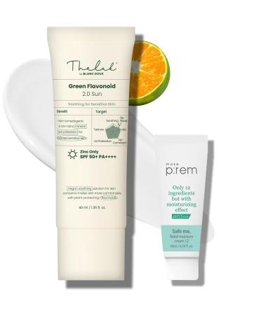 The Lab Mineral 100% Zinc SPF 50 Sunscreen Face & Body Hydrating Moisturizing Reef Friendly Korean Beauty - Green Flavonoid 2.0 Sun By Blanc Doux