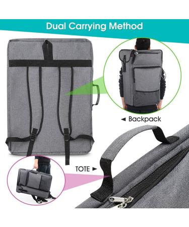 In.DI&IN.WE Large Art Portfolio Case 18x24 - Grey | Art Bag for Supplies, Artwork, Poster Board, Drawing | Display Screen Carrying & Traveling Case - Buy Online on GoSupps.com