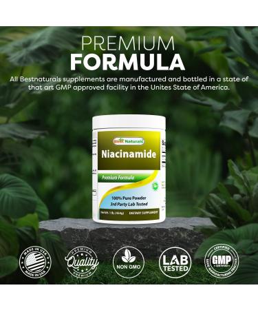 Best Naturals Niacinamide (Vitamin B3) Pure Powder 1 Pound - Buy Online on GoSupps.com