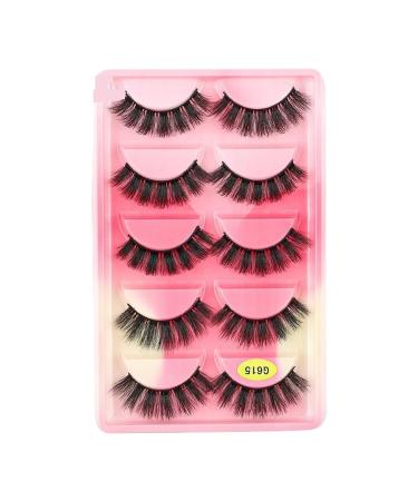 UAMOU Mink Lashes Bulk 5 Pair Natural Long Faux Cils Cilios Mink 3D False EyeLashes Makeup Fluffy Eye Lashes maquillaje Cheerfully (Color : G615CS Size : 20 BOXES (100 pairs))