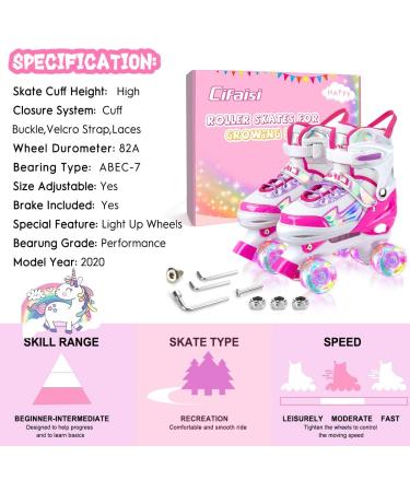 Adjustable Light up Roller Skates for Kids - Black/Pink/Purple - Sizes 10-13C - Ages 4-13 - Buy Online on GoSupps.com