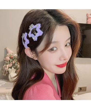 amangul Snap Hair Clip for Hot Girls Colorful Plush Star Shape Barrettes with Bear Decors Hair Barrettes for Teens Girls - Buy Online on GoSupps.com