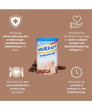 Milkraft Drinking Food Chocolate 480g - High-Caloric Protein Shake & Carbohydrates for Adults - Ideal for Complementary Diet - Buy Online on GoSupps.com