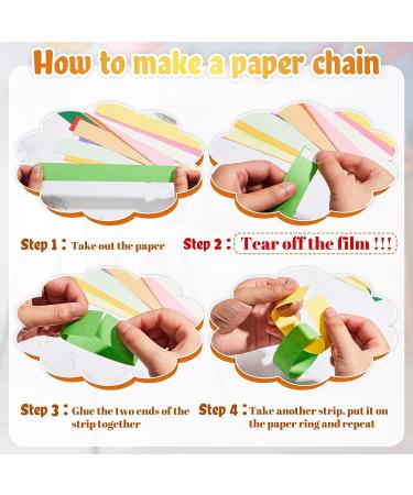 240 Sheets Bright Paper Chain Strips - 46 Ft Total Length - 1x8 Assorted Colors Construction Paper for Kids Art Craft - Includes Double Sided Tape - Buy Online on GoSupps.com