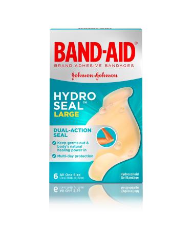 Johnson's Baby Band-Aid Brand Hydro Seal Large Waterproof Adhesive Bandages for Wound Care and Blisters, 6 ct 6 Count (Pack of 1) - Buy Online on GoSupps.com