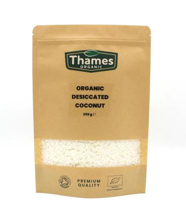 Organic Dried Coconut-Certified Organic Non-GMO Vegan No Additives No Preservatives Resealable Bag by Thames Organic 500g - Buy Online on GoSupps.com