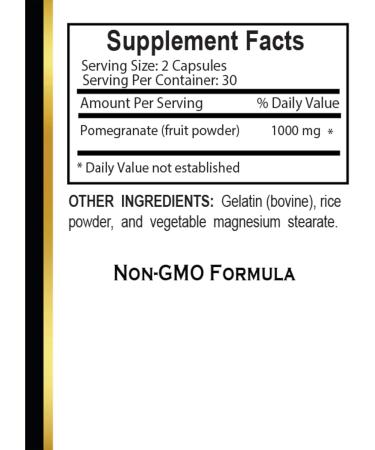 Pomegranate Extract Capsules Natural Herbal Antioxidant Formula for Men and Women Plant-Based Vegan Non-GMO Supplement 60 Count - Buy Online on GoSupps.com