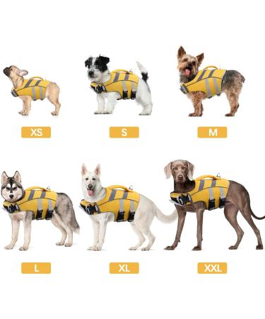 Premium Dog Life Vest - Reflective Adjustable Bathing Suit for Small to Large Dogs - High Swimming Capacity | Yellow - Buy Online on GoSupps.com