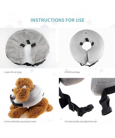 Pet Sppies Inflatable Collar for Dogs & Cats - Comfortable Recovery & Swimming Protective Pillow (XL/Gray) - Magic Zipper Neck Protection - Buy Online on GoSupps.com