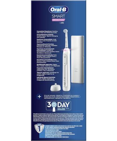 Buy Oral-B Smart Sensitive Electric Toothbrush - 5 Cleaning Modes Bluetooth App Visual Pressure Control Travel Case - Perfect Gift for Dental Care - White - Buy Online on GoSupps.com