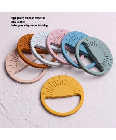 Silicone Baby Teether with Handle - Semicircular Sun Design for Soothing Teething - International Shipping Available - Buy Online on GoSupps.com