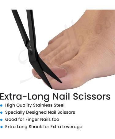 Long Handled Toenail Clippers for Thick Nails 7.5" Angled Tip Long Handled Nail Scissors for Toenails Heavy Duty long handled Toenail Scissors for Thick Nails Podiatry Tools for Elderly Back Pain - Buy Online on GoSupps.com